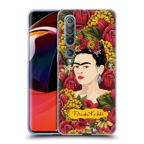 Frida Kahlo Red Florals Portrait Pattern Soft Gel Case for Xiaomi Mi 10 5G / Mi 10 Pro 5G