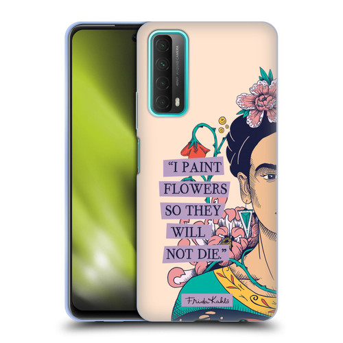 Frida Kahlo Sketch I Paint Flowers Soft Gel Case for Huawei P Smart (2021)