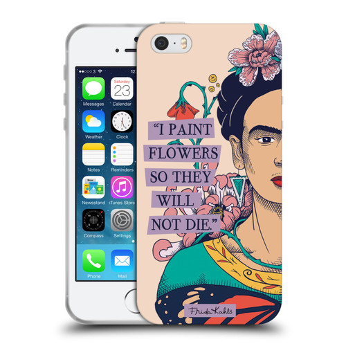 Frida Kahlo Sketch I Paint Flowers Soft Gel Case for Apple iPhone 5 / 5s / iPhone SE 2016