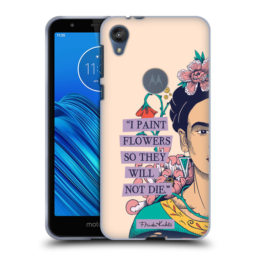 Frida Kahlo Sketch I Paint Flowers Soft Gel Case for Motorola Moto E6