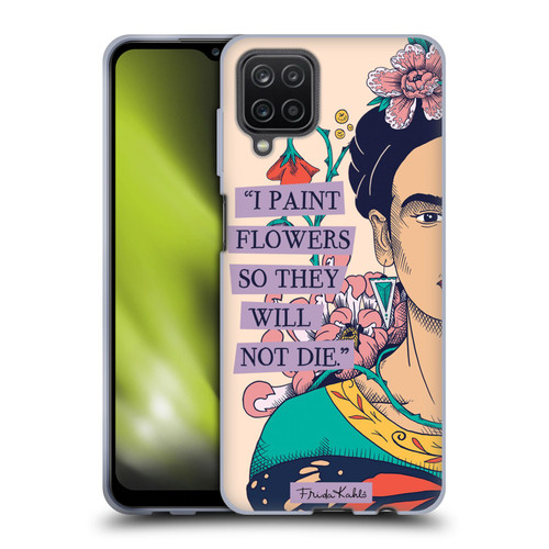 Frida Kahlo Sketch I Paint Flowers Soft Gel Case for Samsung Galaxy A12 (2020)