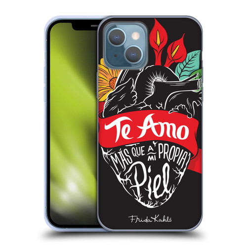 Frida Kahlo Typography Heart Soft Gel Case for Apple iPhone 13