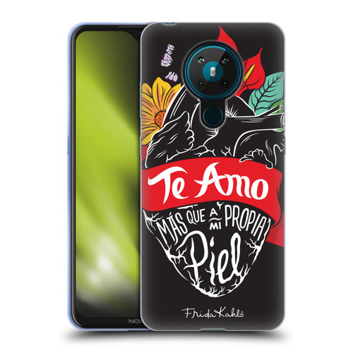 Frida Kahlo Typography Heart Soft Gel Case for Nokia 5.3