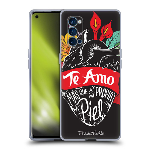 Frida Kahlo Typography Heart Soft Gel Case for OPPO Reno 4 Pro 5G