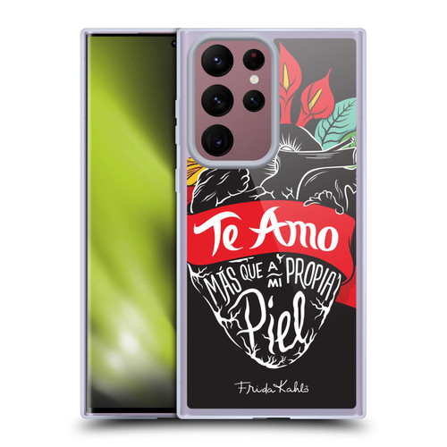 Frida Kahlo Typography Heart Soft Gel Case for Samsung Galaxy S22 Ultra 5G