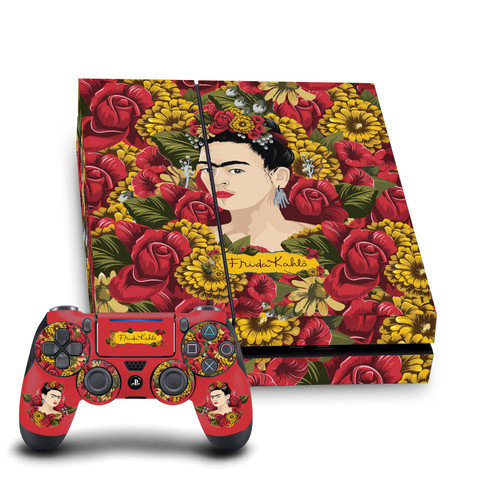 Frida Kahlo Floral Portrait Pattern Vinyl Sticker Skin Decal Cover for Sony PS4 Console & Controller