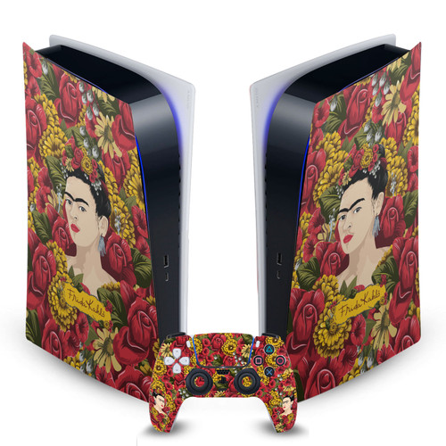 Frida Kahlo Floral Portrait Pattern Vinyl Sticker Skin Decal Cover for Sony PS5 Digital Edition Bundle