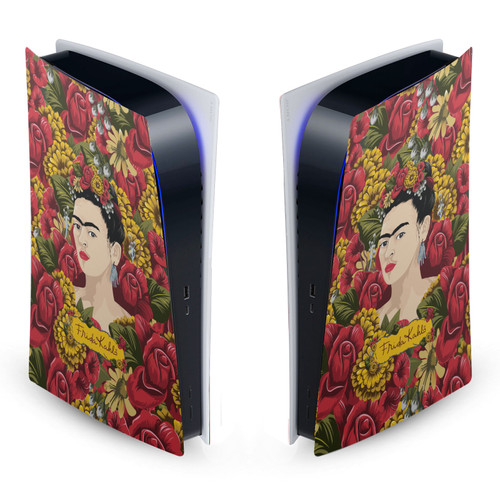Frida Kahlo Floral Portrait Pattern Vinyl Sticker Skin Decal Cover for Sony PS5 Digital Edition Console