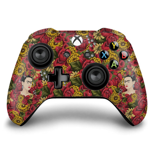 Frida Kahlo Floral Portrait Pattern Vinyl Sticker Skin Decal Cover for Microsoft Xbox One S / X Controller