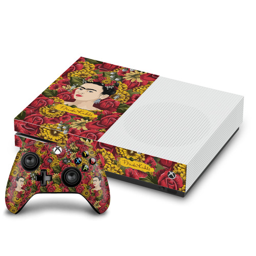 Frida Kahlo Floral Portrait Pattern Vinyl Sticker Skin Decal Cover for Microsoft One S Console & Controller