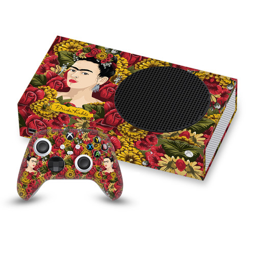 Frida Kahlo Floral Portrait Pattern Vinyl Sticker Skin Decal Cover for Microsoft Series S Console & Controller
