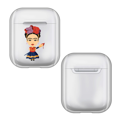 Frida Kahlo Portraits Doll Clear Hard Crystal Cover Case for Apple AirPods 1 1st Gen / 2 2nd Gen Charging Case