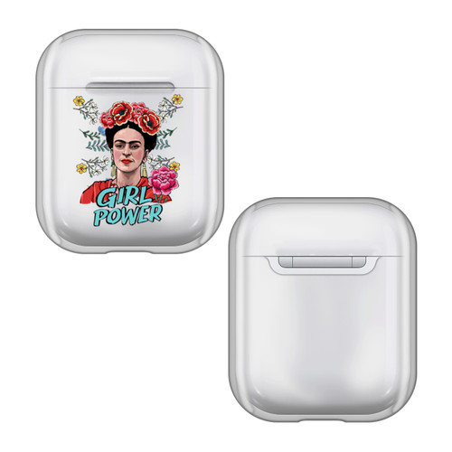 Frida Kahlo Portraits Girl Power Clear Hard Crystal Cover Case for Apple AirPods 1 1st Gen / 2 2nd Gen Charging Case