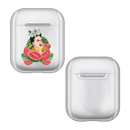 Frida Kahlo Portraits Watermelon Clear Hard Crystal Cover Case for Apple AirPods 1 1st Gen / 2 2nd Gen Charging Case