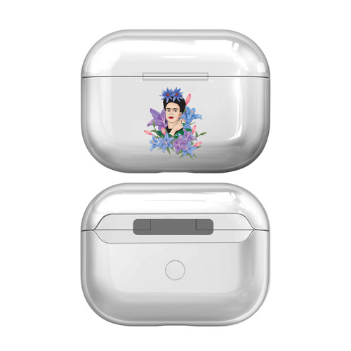 Frida Kahlo Portraits Lilies Clear Hard Crystal Cover Case for Apple AirPods Pro Charging Case