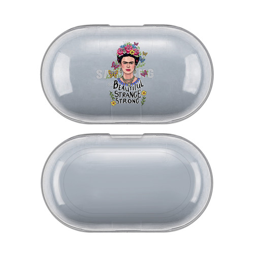 Frida Kahlo Portraits Beautiful Woman Clear Hard Crystal Cover Case for Samsung Galaxy Buds / Buds Plus