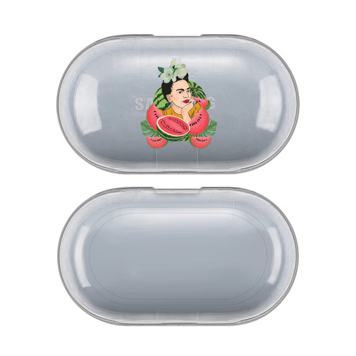 Frida Kahlo Portraits Watermelon Clear Hard Crystal Cover Case for Samsung Galaxy Buds / Buds Plus