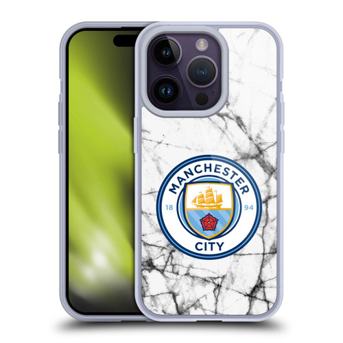 Manchester City Man City FC Marble Badge Full Colour Soft Gel Case for Apple iPhone 14 Pro