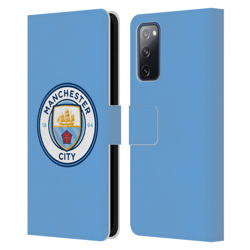 Manchester City Man City FC Badge Blue Full Colour Leather Book Wallet Case Cover For Samsung Galaxy S20 FE / 5G