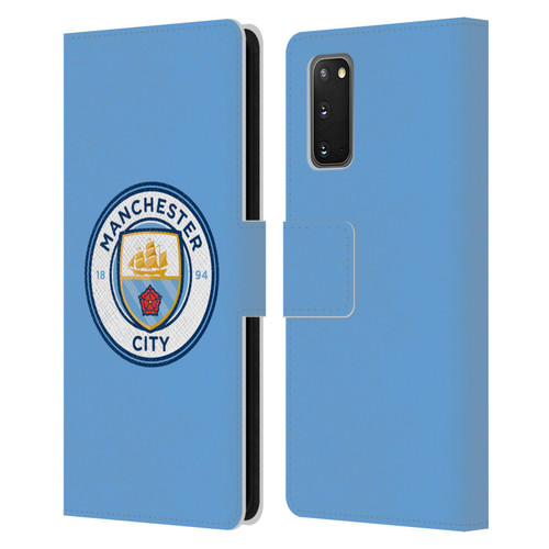 Manchester City Man City FC Badge Blue Full Colour Leather Book Wallet Case Cover For Samsung Galaxy S20 / S20 5G