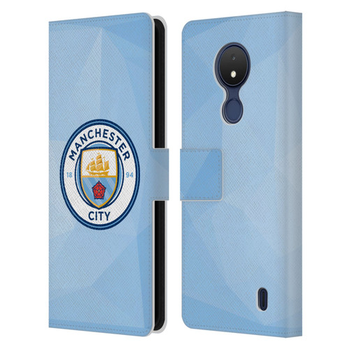 Manchester City Man City FC Badge Geometric Blue Full Colour Leather Book Wallet Case Cover For Nokia C21