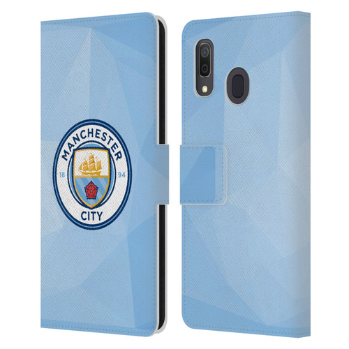 Manchester City Man City FC Badge Geometric Blue Full Colour Leather Book Wallet Case Cover For Samsung Galaxy A33 5G (2022)