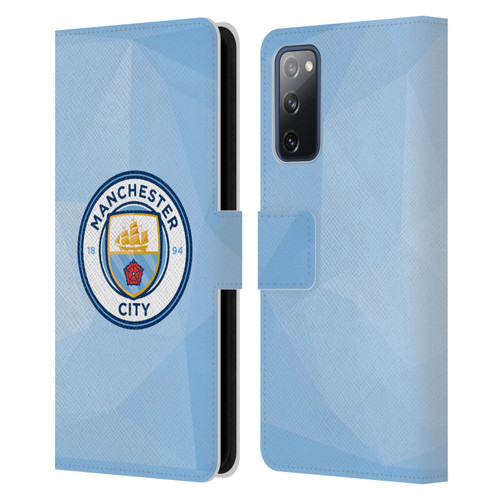 Manchester City Man City FC Badge Geometric Blue Full Colour Leather Book Wallet Case Cover For Samsung Galaxy S20 FE / 5G