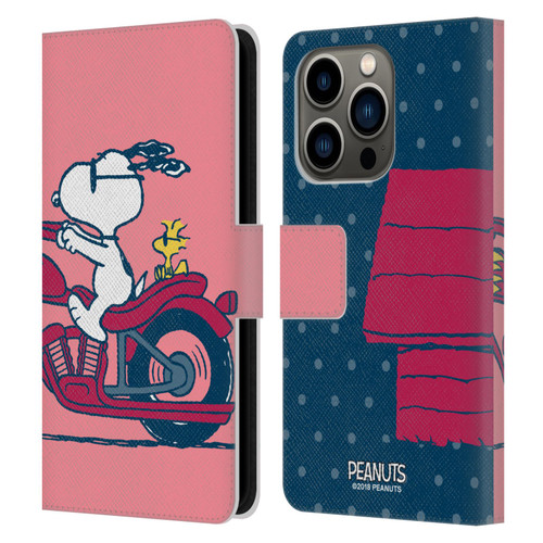 Peanuts Halfs And Laughs Snoopy & Woodstock Leather Book Wallet Case Cover For Apple iPhone 14 Pro