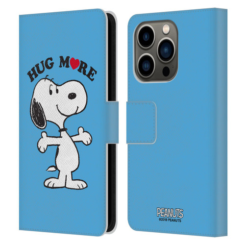 Peanuts Snoopy Hug More Leather Book Wallet Case Cover For Apple iPhone 14 Pro
