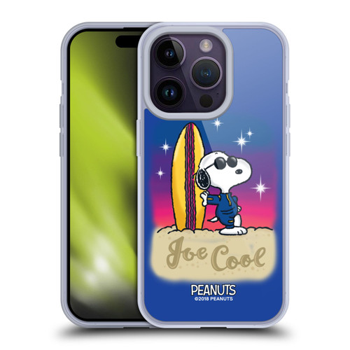 Peanuts Snoopy Boardwalk Airbrush Joe Cool Surf Soft Gel Case for Apple iPhone 14 Pro
