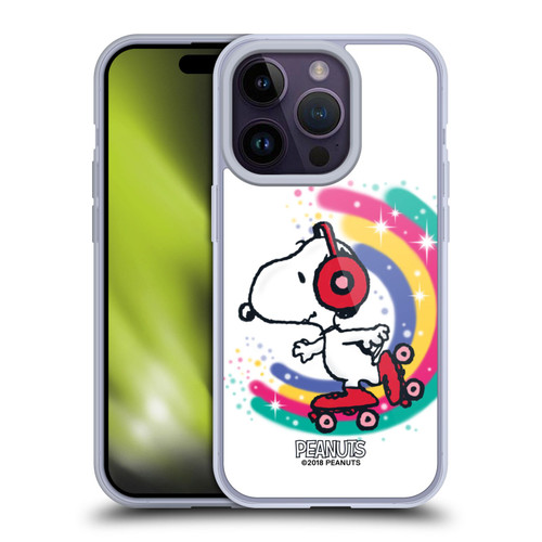 Peanuts Snoopy Boardwalk Airbrush Colourful Skating Soft Gel Case for Apple iPhone 14 Pro
