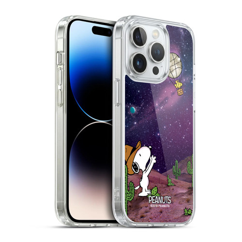 Peanuts Snoopy Space Cowboy Nebula Balloon Woodstock Soft Gel Case for Apple iPhone 14 Pro & MagSafe