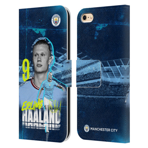 Manchester City Man City FC 2022/23 First Team Erling Haaland Leather Book Wallet Case Cover For Apple iPhone 6 / iPhone 6s