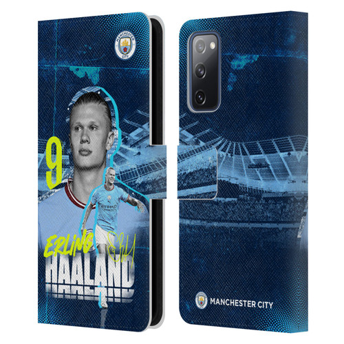 Manchester City Man City FC 2022/23 First Team Erling Haaland Leather Book Wallet Case Cover For Samsung Galaxy S20 FE / 5G