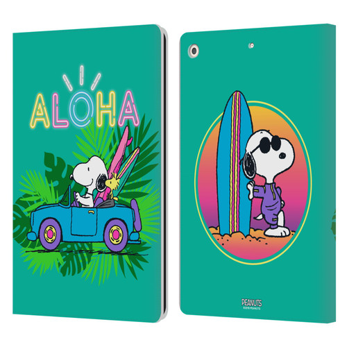 Peanuts Snoopy Aloha Disco Tropical Surf Leather Book Wallet Case Cover For Apple iPad 10.2 2019/2020/2021