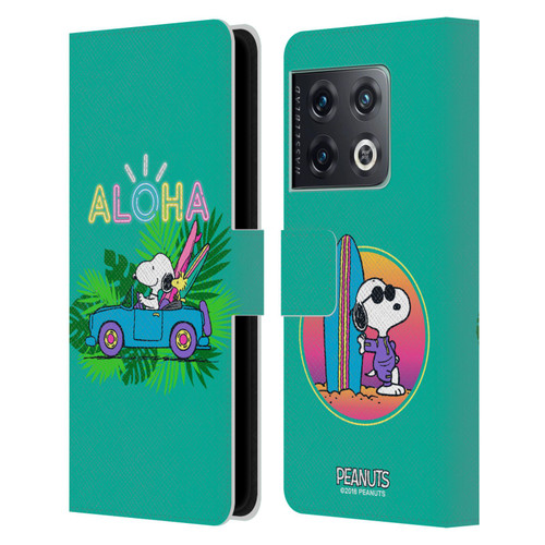 Peanuts Snoopy Aloha Disco Tropical Surf Leather Book Wallet Case Cover For OnePlus 10 Pro