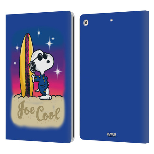Peanuts Snoopy Boardwalk Airbrush Joe Cool Surf Leather Book Wallet Case Cover For Apple iPad 10.2 2019/2020/2021