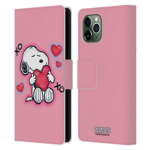 Peanuts Snoopy Boardwalk Airbrush XOXO Leather Book Wallet Case Cover For Apple iPhone 11 Pro