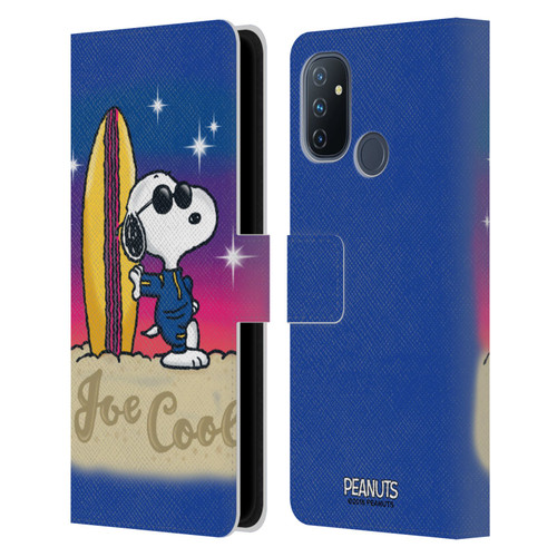 Peanuts Snoopy Boardwalk Airbrush Joe Cool Surf Leather Book Wallet Case Cover For OnePlus Nord N100