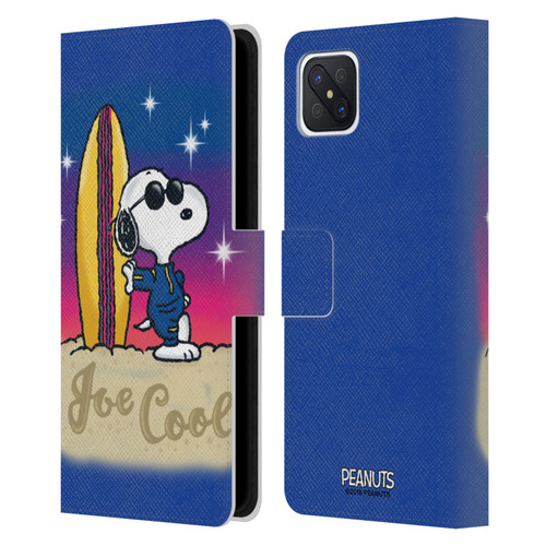 Peanuts Snoopy Boardwalk Airbrush Joe Cool Surf Leather Book Wallet Case Cover For OPPO Reno4 Z 5G