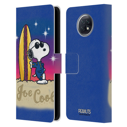 Peanuts Snoopy Boardwalk Airbrush Joe Cool Surf Leather Book Wallet Case Cover For Xiaomi Redmi Note 9T 5G