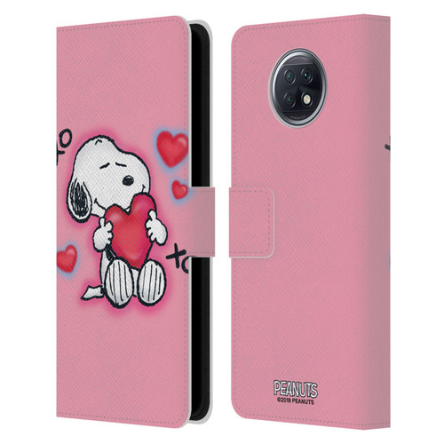 Peanuts Snoopy Boardwalk Airbrush XOXO Leather Book Wallet Case Cover For Xiaomi Redmi Note 9T 5G