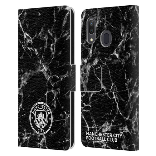 Manchester City Man City FC Marble Badge Black White Mono Leather Book Wallet Case Cover For Samsung Galaxy A33 5G (2022)