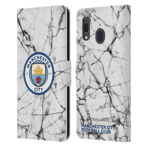Manchester City Man City FC Marble Badge Full Colour Leather Book Wallet Case Cover For Samsung Galaxy A33 5G (2022)