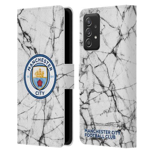 Manchester City Man City FC Marble Badge Full Colour Leather Book Wallet Case Cover For Samsung Galaxy A53 5G (2022)