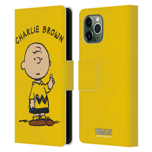 Peanuts Characters Charlie Brown Leather Book Wallet Case Cover For Apple iPhone 11 Pro