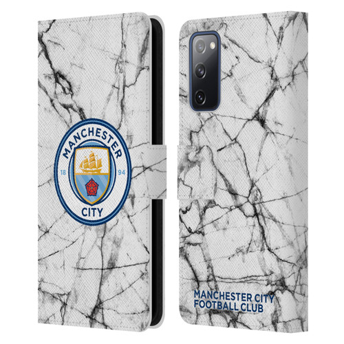 Manchester City Man City FC Marble Badge Full Colour Leather Book Wallet Case Cover For Samsung Galaxy S20 FE / 5G