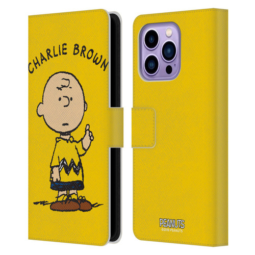 Peanuts Characters Charlie Brown Leather Book Wallet Case Cover For Apple iPhone 14 Pro Max