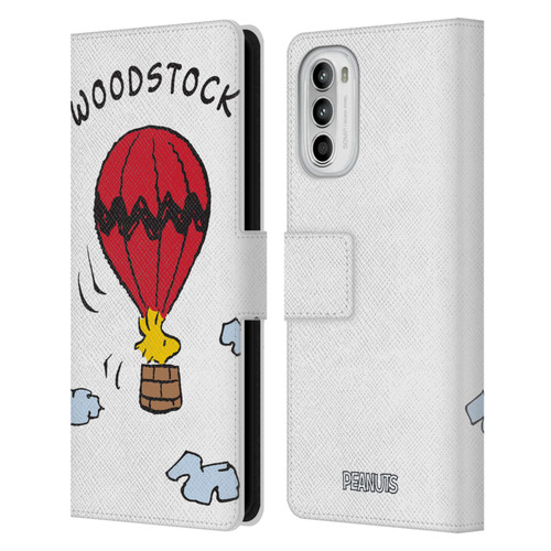 Peanuts Characters Woodstock Leather Book Wallet Case Cover For Motorola Moto G52