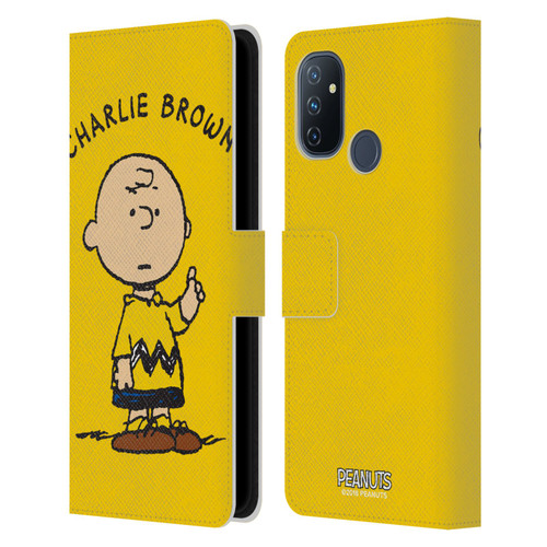 Peanuts Characters Charlie Brown Leather Book Wallet Case Cover For OnePlus Nord N100